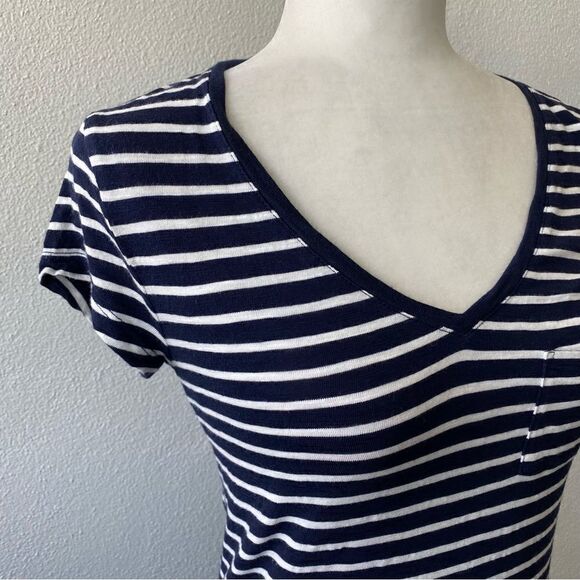 Gap Striped Cotton Tee Shirt Dress Blue White Pocket SZ XS - Picture 6 of 12
